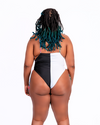 ATI - black and white two tone swimsuit